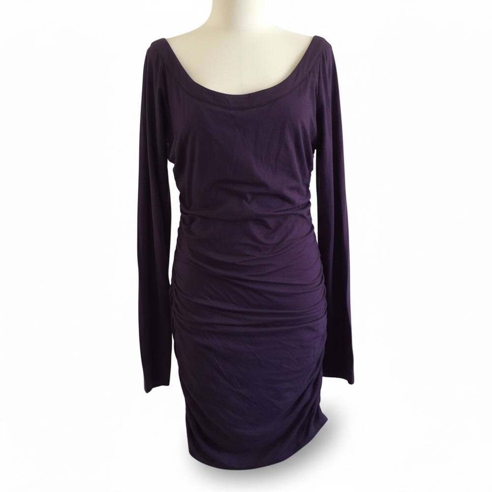 Velvet by Graham & Spencer Deep Purple Long Sleeve Dress